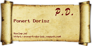 Ponert Dorisz névjegykártya